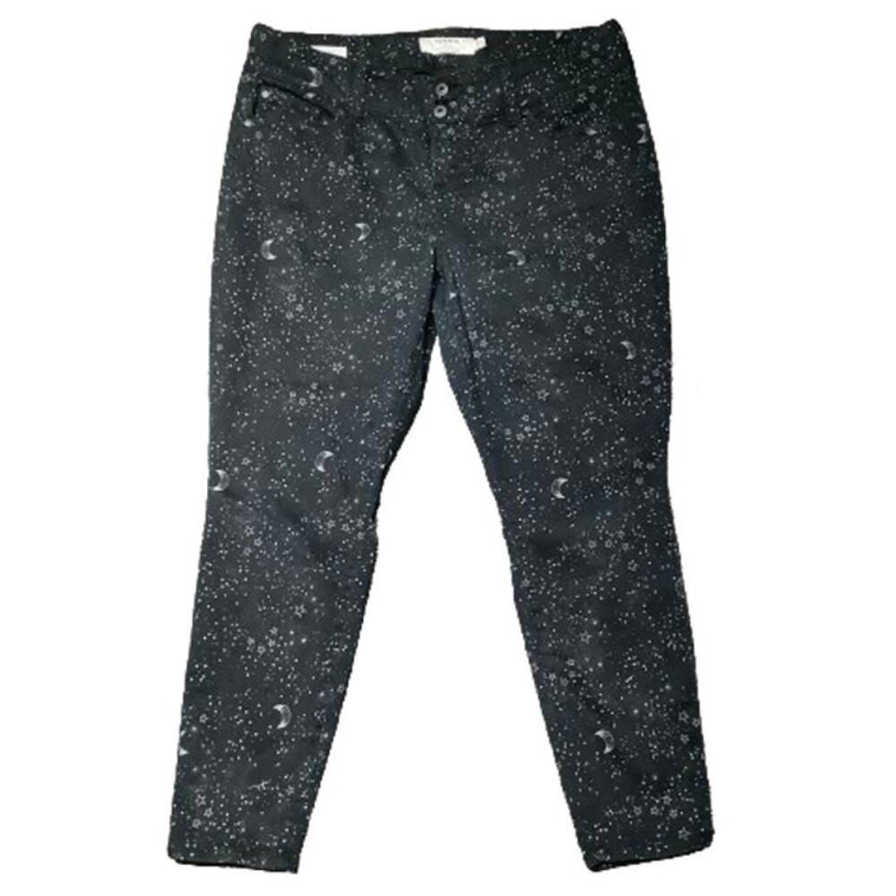 Torrid Black Moon & Stars Print Jeggings, Sz 16R Celestial, Stylish, Comfortable